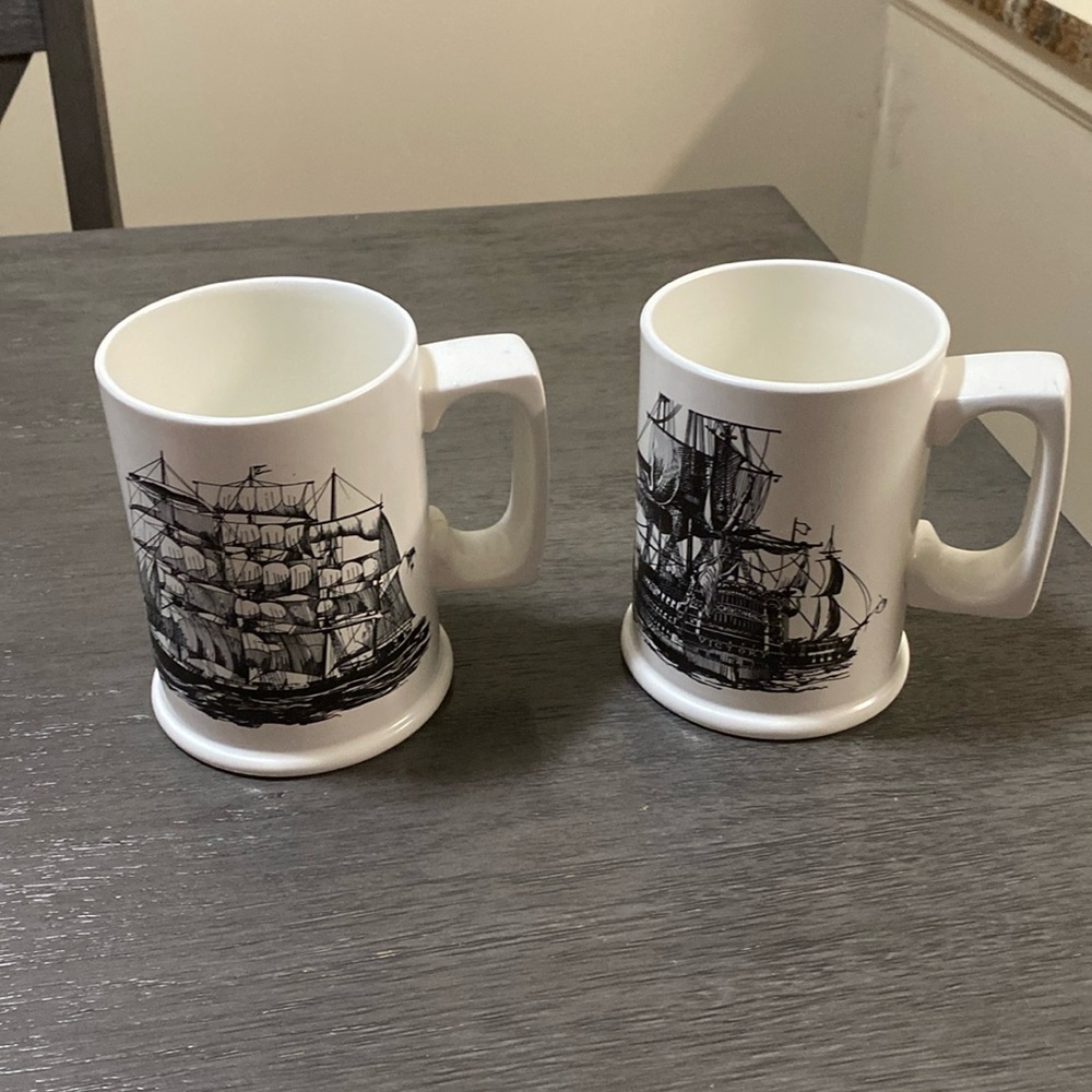 Arthur Wood vintage tankard ship mugs, set of 2